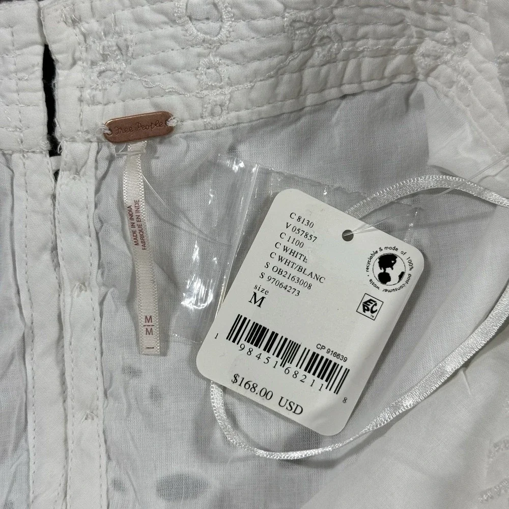 Free People Women's Size Medium White Sleeveless Primavera‎ Eyelet Midi Dress